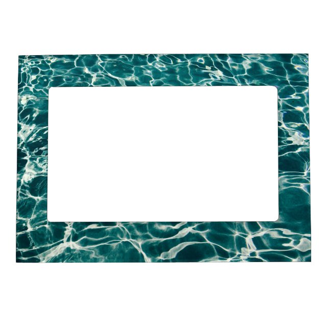 Teal Green Pool Pattern Magnetic Photo Frame (Front)