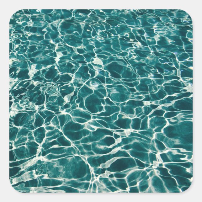 Teal Green Pool Pattern Square Sticker (Front)