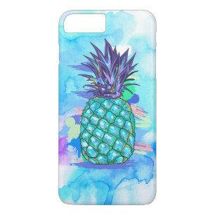 Teal-Green & Purple Posterized Pineapple iPhone 8 Plus/7 Plus Case