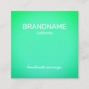 Teal Green Rainbow Color Gradient Earrings Display Square Business Card