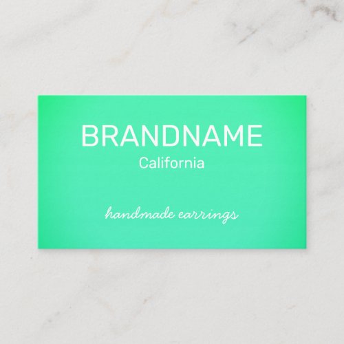 Teal Green Rainbow Color Gradient Vibrant Neon Business Card