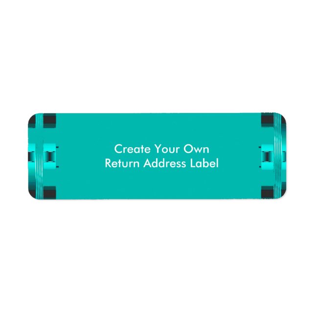 Teal Green Return Address Label (Front)