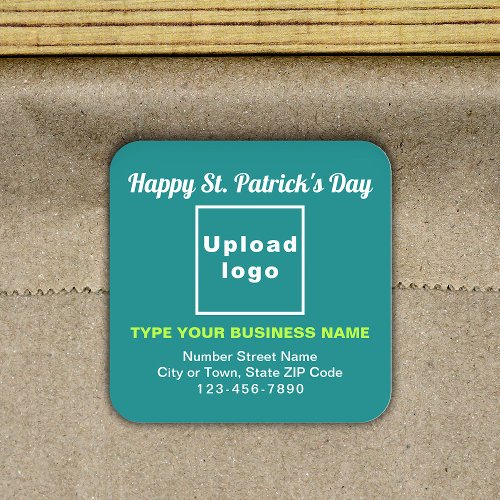 Teal Green Saint Patrick Business Square Sticker