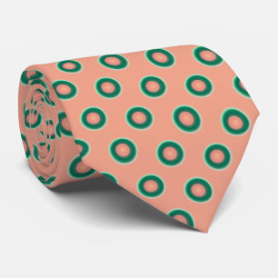 Teal Green Salmon Pink Neck Tie