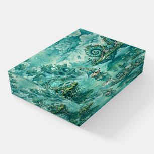 Teal Green Seascape Dream Surreal Fantasy Paperweight