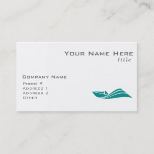 Teal Green Speed Boat Business Card