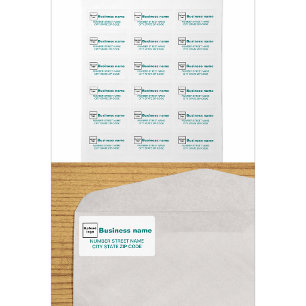 Teal Green Text Business Address Labels