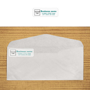 Teal Green Text Business Return Address Labels