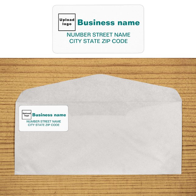 Teal Green Texts Business Address Label (Business address label in teal green text)