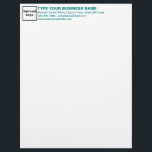 Teal Green Texts Heading of Business Letterhead<br><div class="desc">Letterhead that you can customize its heading to advertise your business or to promote your brand name to customers or clients. An office supply that you can use to build brand name awareness. Font color is teal green. To customize the heading of this letterhead, upload your business logo, type your...</div>