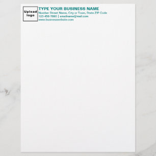 Teal Green Texts Heading of Business Letterhead