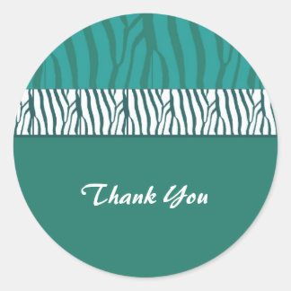 Teal Green Thank You Classic Round Sticker