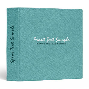 Teal Green Tones Linen Burlap Fabric Look Binder