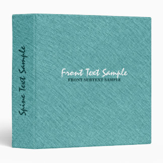 Teal Green Tones Linen Burlap Fabric Look Binder