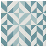 Teal Green Two Tone Geometric ZigZag Fabric