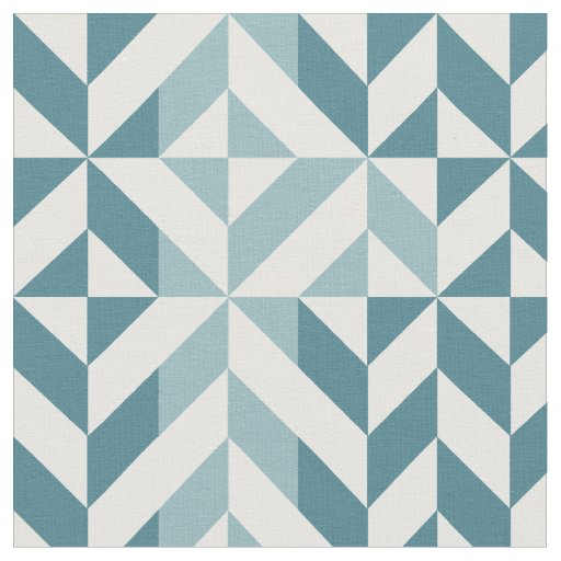 Teal Green Two Tone Geometric ZigZag Fabric