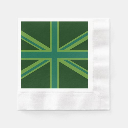 Teal Green UK Union Jack Decor Paper Napkins