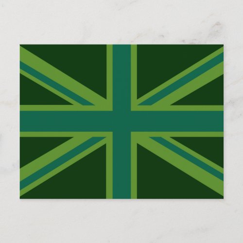 Teal Green UK Union Jack Decor Postcard