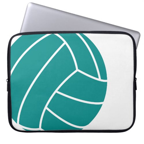 Teal Green Volleyball Laptop Sleeve