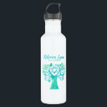 Teal Green Watercolor Tree of Life Bat Mitzvah Stainless Steel Water Bottle<br><div class="desc">Custom teal and green tree of life Bat Mitzvah personalized water bottle. This unique design features a watercolor swirl tree,  flower,  birds and the Star of David. Makes a perfect gift for party favors!</div>