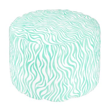 Teal Green Watercolor Zebra Print
