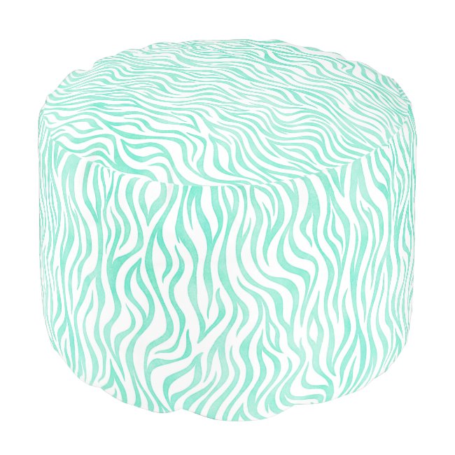 Teal Green Watercolor Zebra Print