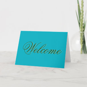 Teal Green Welcome Card