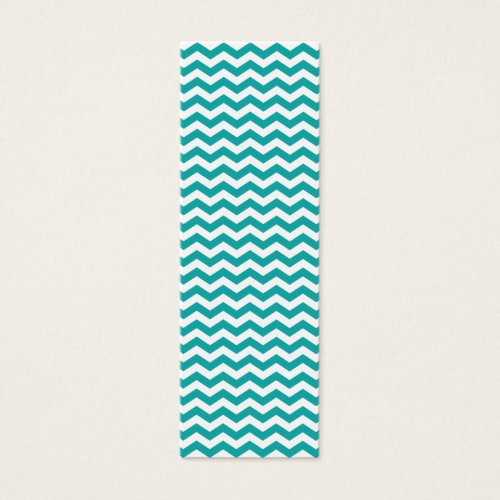 Teal Green White Chevron Zigzag Business Card