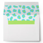 Teal Green, White & Lime Zebra & Cheetah Skin Envelope