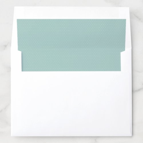 Teal green white polka dots simple baby shower envelope liner