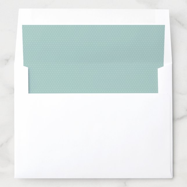 Teal green white polka dots simple baby shower envelope liner (In Envelope)
