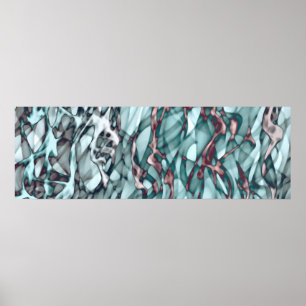 Teal Green Yellow Orange Gold Red Abstract Art   Poster