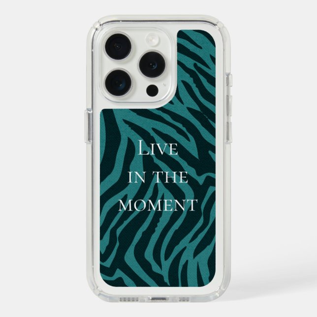 Teal Green Zebra Animal Print Speck iPhone Case (Front (White Titanium))