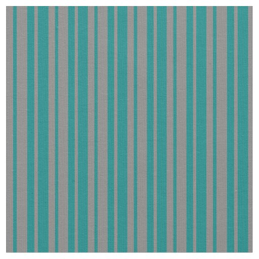Teal & Grey Colored Stripes Pattern Fabric