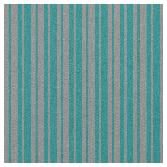Teal & Grey Colored Stripes Pattern Fabric (Close Up)