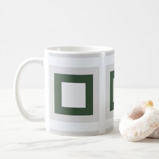 Teal Grey Green Concentric Squares Geometric 