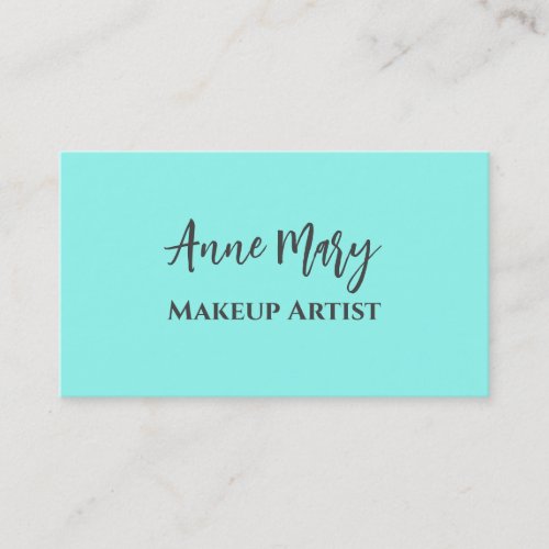 Teal Grey Pastel Color Makeup Artist Beauty Salon  Business Card
