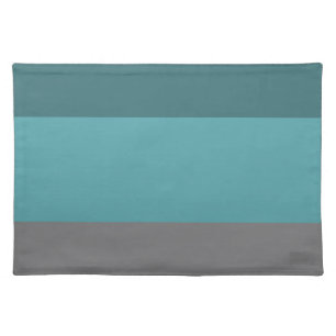 Teal, Grey Stripes Placemat