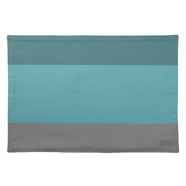 Teal, Grey Stripes Placemat (Front)
