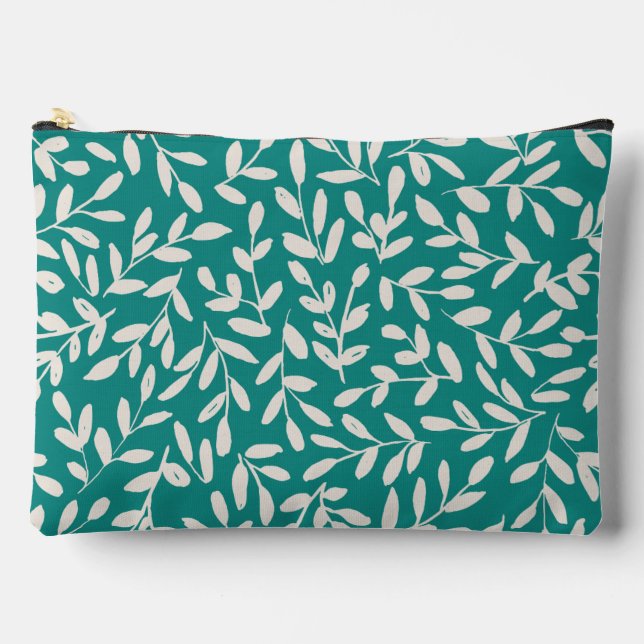 Teal Grove - Modern Botanical Flair Accessory Pouch (Front)