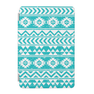 Teal Grunge Aztec Tribal Pattern iPad Mini Cover
