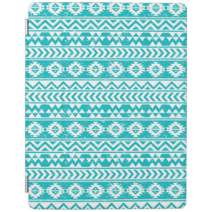 Teal Grunge Aztec Tribal Pattern iPad Smart Cover