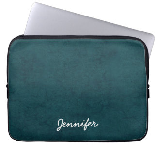Teal Grunge Damask Custom Name Sleeve Gift