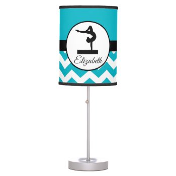 Teal Gymnast Silhouette Lamp by Kookyburra at Zazzle