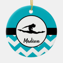 Teal Gymnastics Ornament