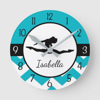 Teal Gymnastics Wall Clock