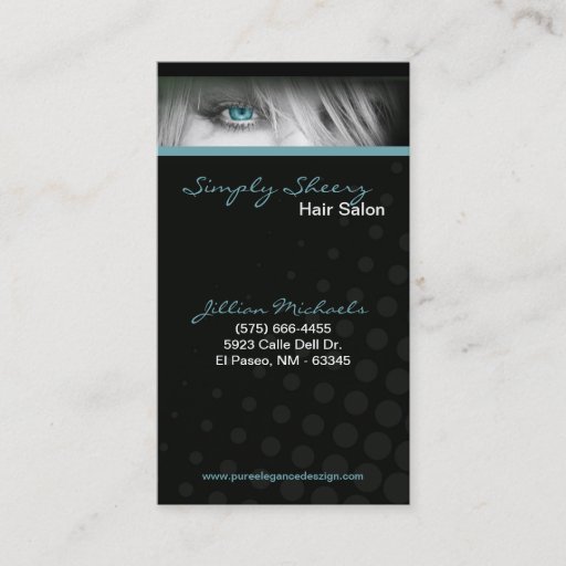 Customizable Teal Hair Salon Beauty Shop Boutiq Business Card