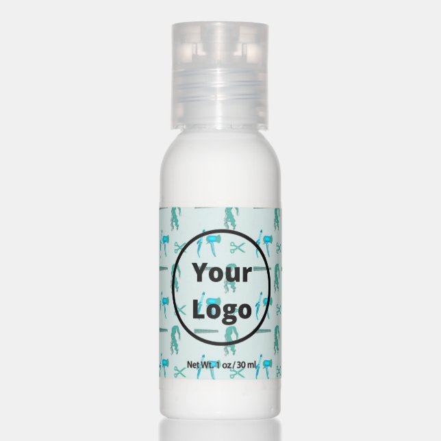 Teal hairdresser business pattern hand lotion (Front)