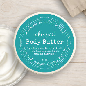 Teal Handmade Body Butter Label