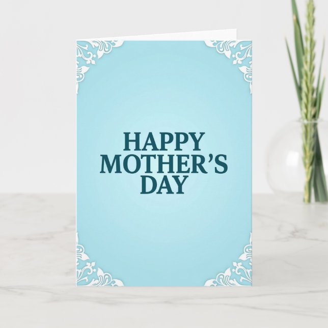 Teal Happy Mothers Day Art Card (Front)